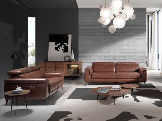 Диван 2-х местный 5319-2P-M1595 /6116 с реклайнером коричневый