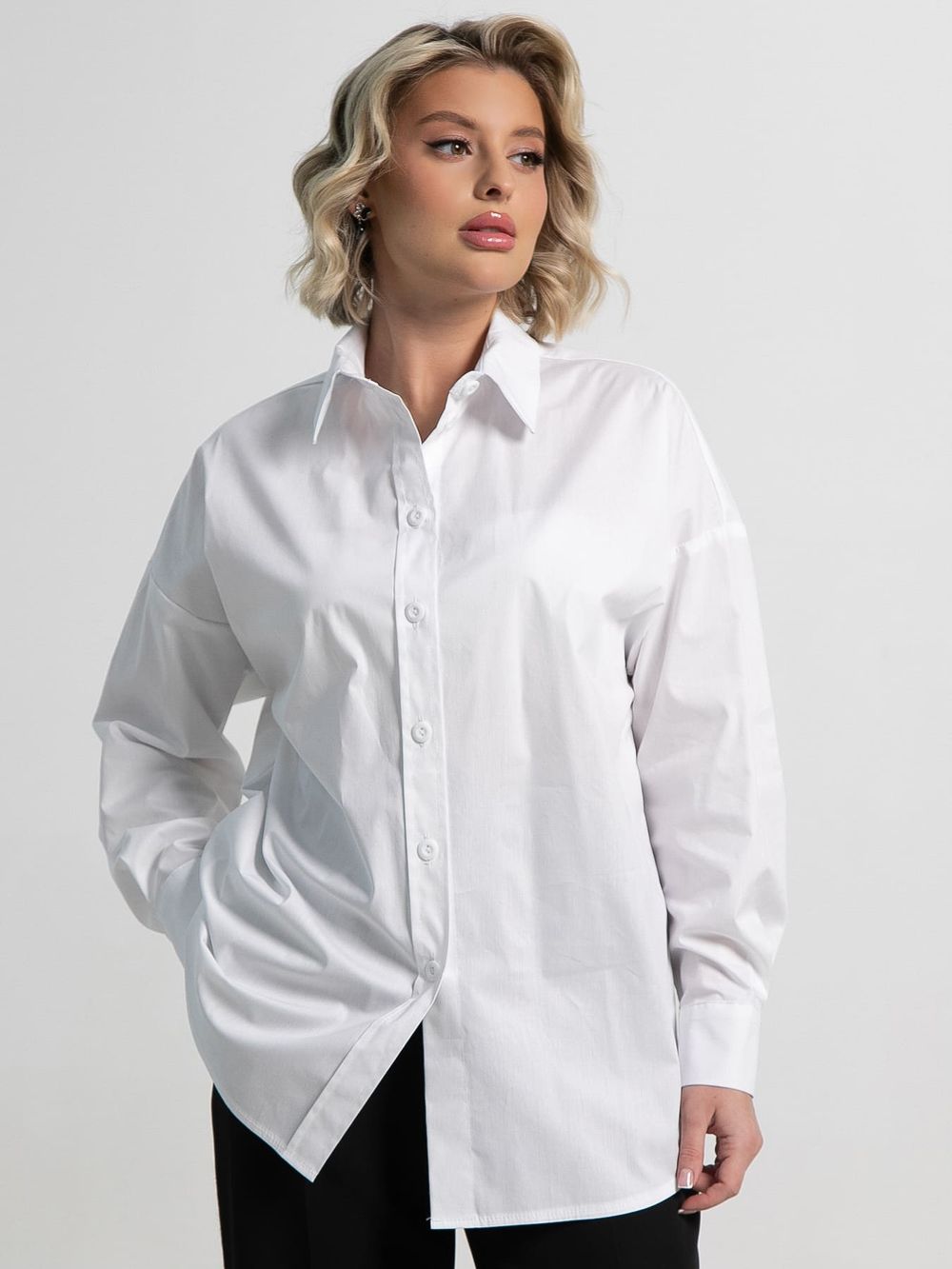 Рубашка хлопковая Рина (белая) Б15260-53М LT Collection
