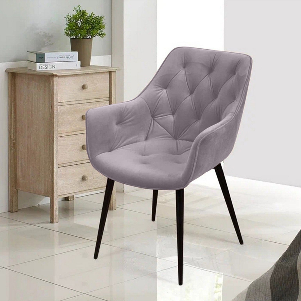 Стул Archi, бархат светло-серый 26, опора конус