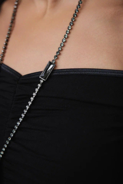 Сотуар галстук из графитовых круглых кристаллов в двумя прямоугольными