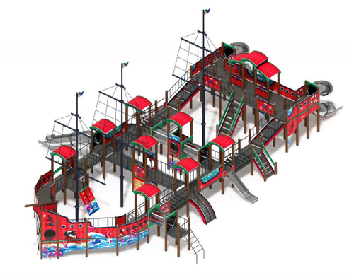 Детский игровой комплекс Баркентина Мульт (нержавейка скат) ДИК 2.03.3.06-20 H=1200 Н=1500 H=2000