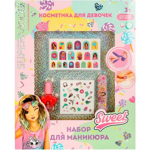 Косметика ДЛЯ ДЕВОЧЕК набор для маникюра: лак д/ногтей, наклейки д/ногтей МИЛАЯ ЛЕДИ
