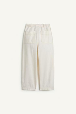 ZARA БРЮКИ С КОНТРАСТНОЙ СТРОЧКОЙ, ЭКРЮ