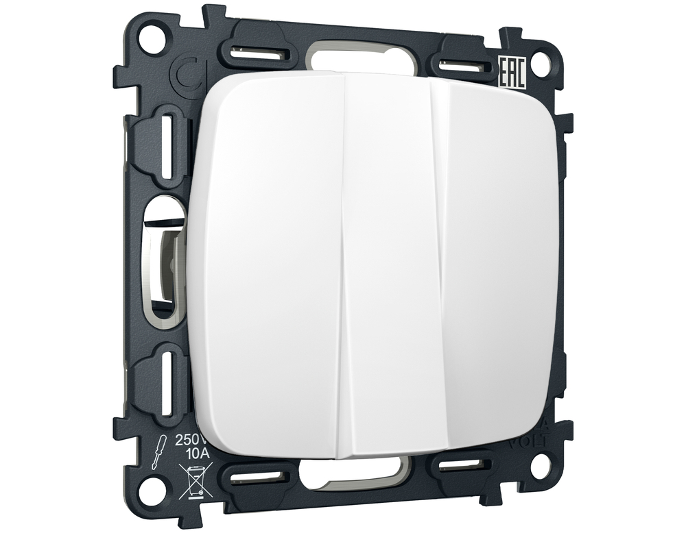 MO125010 Комплект механизма 3-кл выключателя OMEGA Белый матовый QUANT (OP1250, VM133)