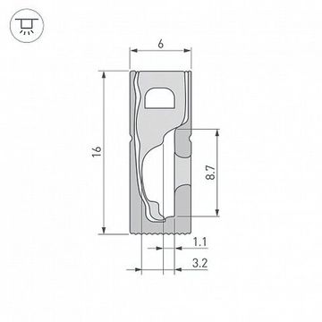 Гибкий профиль для контурной подсветки 5м 045788 черный WPH-FLEX-0616-SIDE-S9-5m BLACK Arlight