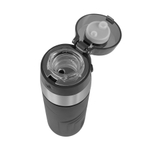 Термос для напитков (термобутылка) THERMOS TS-2706 0.6L, открытие/закрытие одной рукой, силиконовый чехол, чёрный