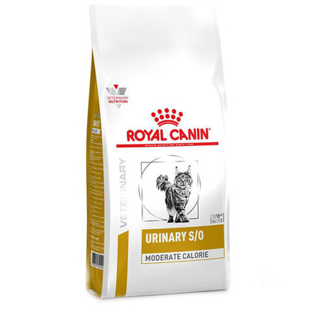 Royal Canin Vet 1.5кг Urinary S/O Moderate Calorie Сухой корм для кошек при лечении МКБ после стерил