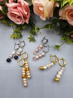 Серьги из натуральных камней "Розовая дымка", ручная работа, гипоаллергеновый материал