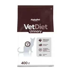 Уценка! Срок 06.08.26/ Сухой диетический корм AlphaPet VetDiet URINARY для взрослых кошек и котов при заболеваниях нижних отделов мочевыводящих путей