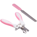 Набор для груминга «Великолепный Бро», когтерез и пилка, цвет белый/розовый (блистер U)