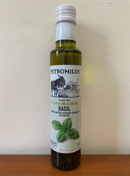Оливковое масло Petromilos с базиликом Extra Virgin 250 мл Греция
