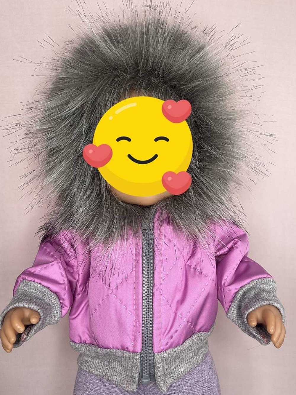 Куртка зимняя цикламен для кукол 43 см (1000)