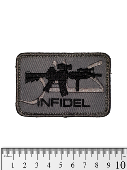 Шеврон Infidel M4 вышивка. Серый