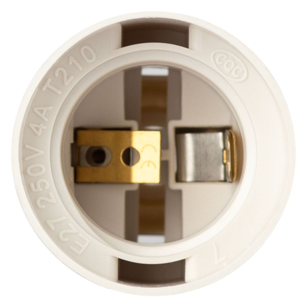 Патрон ЭРА Е27 подвесной пластик белый без наклейки групповая упаковка 50 шт | Патроны, переходники, ПРА