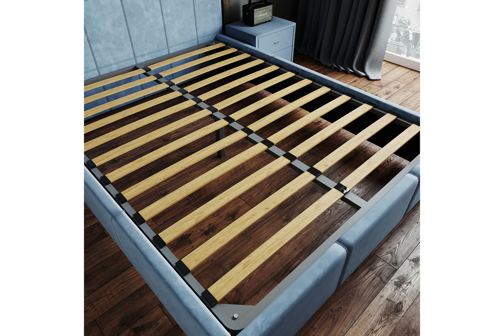 Кровать с ортопедическим основанием Рио 180х200, Светло-голубой