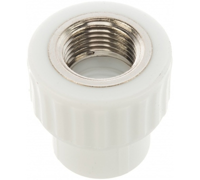Муфта комбинированная полипропиленовая 25 х 1/2" ВР VALFEX PP-R белая