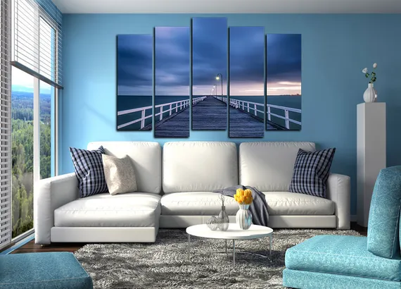 Модульная картина "Фонари на мосту"