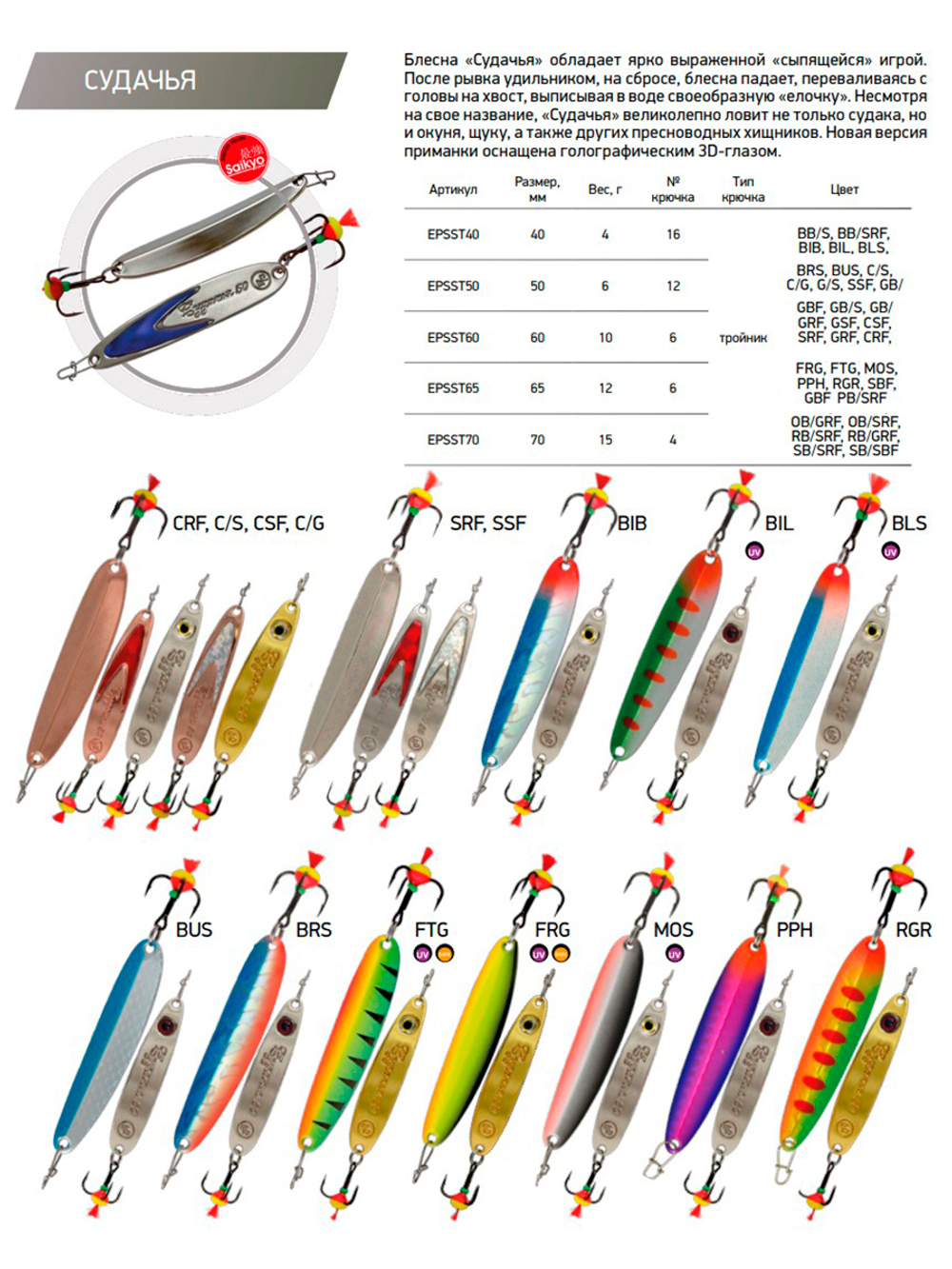 Блесна для рыбалки ECOPRO Судачья с глазом, 65мм, 12г, BIB, зимняя на судака, щуку, окуня, вертикальная