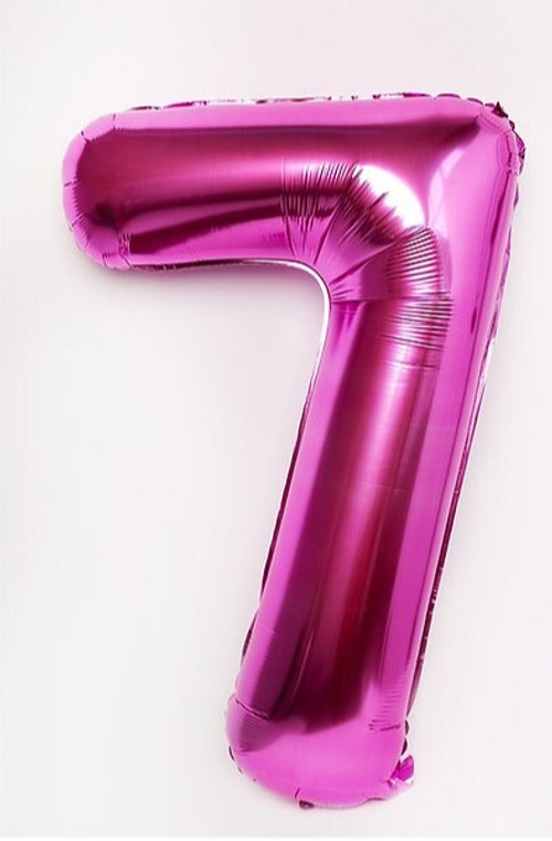 Шар цифра №7 Розовый