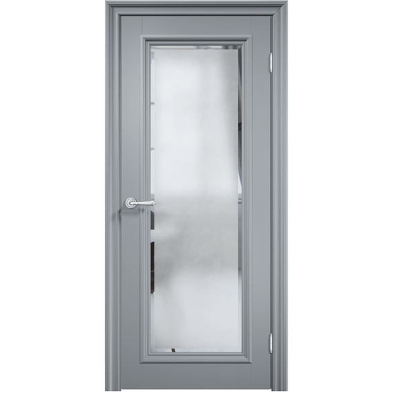 Фото межкомнатной двери эмаль Дверцов Брессо 1 цвет серый RAL 7047 остеклённая