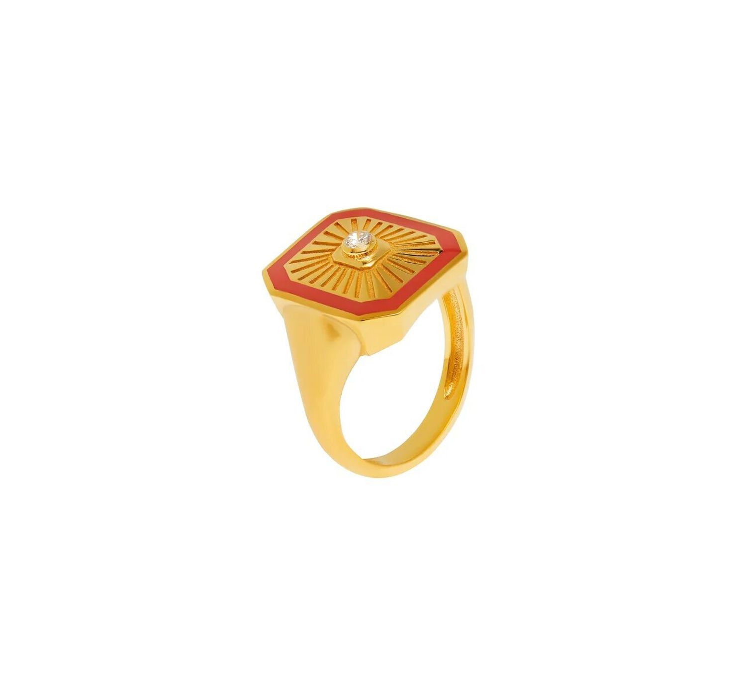 Кольцо Peach Enamel Asia Ring