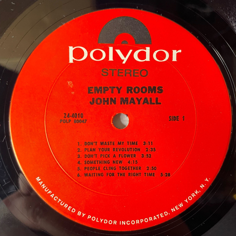 Винтажная виниловая пластинка LP John Mayall Empty Rooms (США 1970)