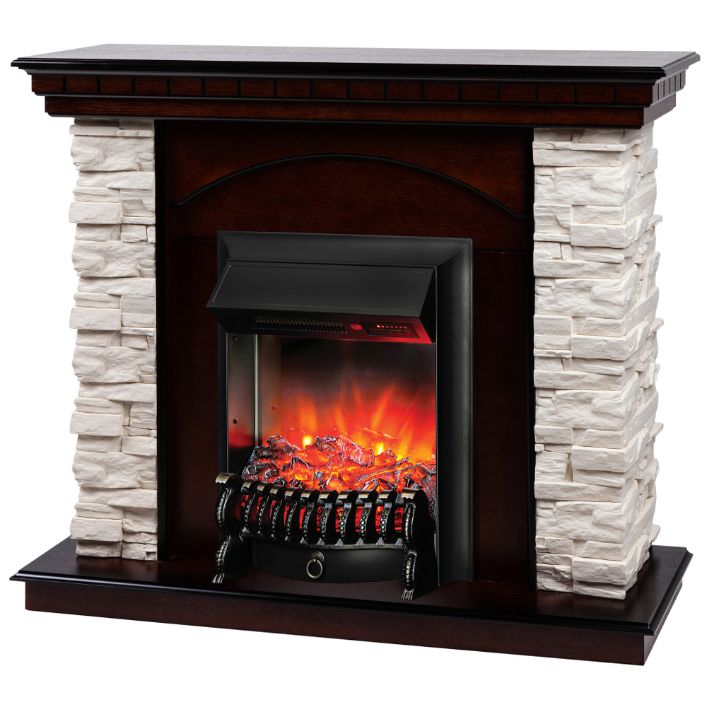 Каминокомплект Real Flame Elford AO с очагом Fobos Lux Black RC