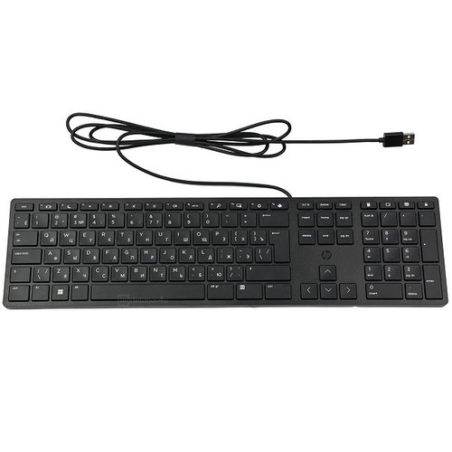 Клавиатура HP Halley Slim USB, низкопрофильная, черный (L96909-251)