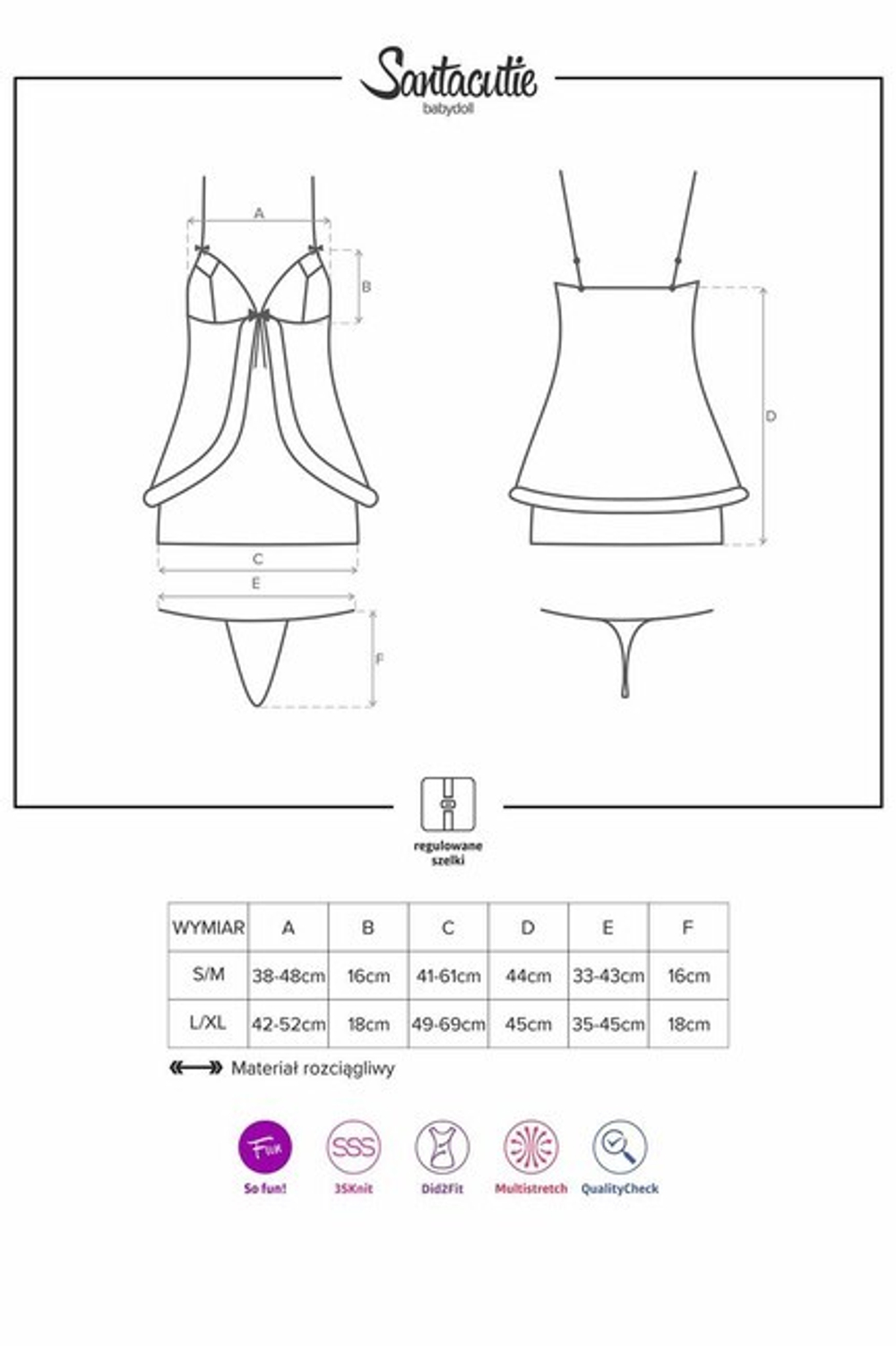 Новогодний комплект с пушком Santacutie Babydoll LXL (46-48) (Цвет: красный, белый)