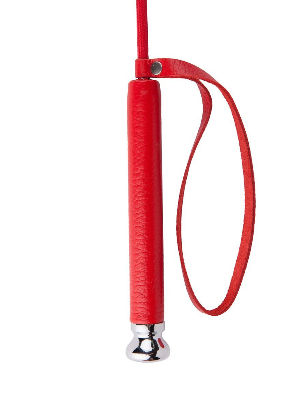 Красный стек с кожаной ручкой - 70 см. (Цвет: красный)