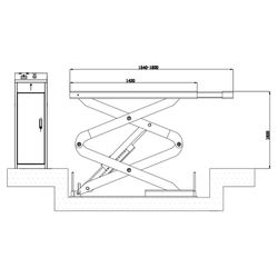 KraftWell (KRW360SU) Подъемник ножничный короткий заглубляемый г/п 3600 кг