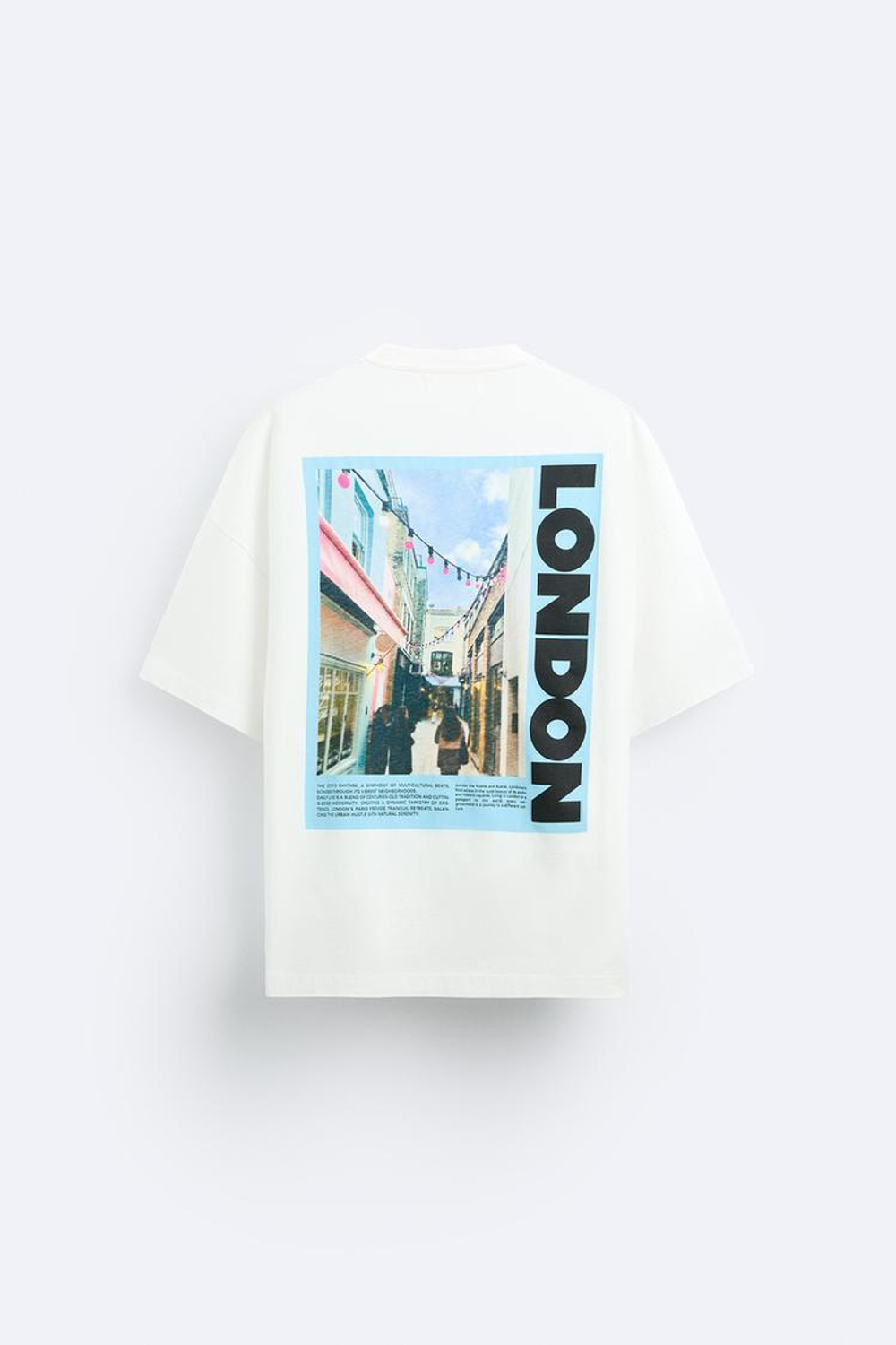 ZARA ФУТБОЛКА С ПРИНТОМ И НАДПИСЬЮ, БЕЛЫЙ