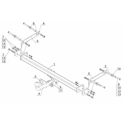 Фаркоп AvtoS RN 07 для Renault Duster 2010-2015, 2015-2019, Dacia Duster 2010-2015, 2015-2019(паспорт и сертификат в комплекте)(без электрики)