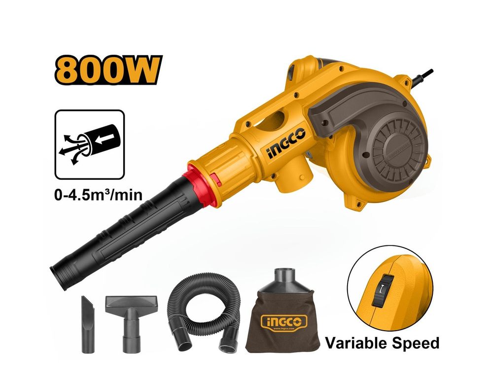 Воздуходувка электрическая INGCO AB8038 INDUSTRIAL 800 Вт