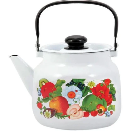 Эмалированный чайник с фруктами