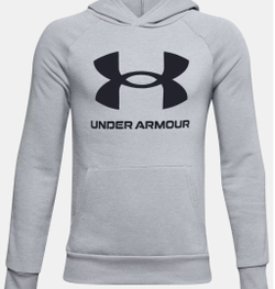 Кофта для мальчика теннисная Under Armour Rival Fleece Hoodie - серый