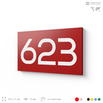 Номер на дверь 623, табличка на дверь для офиса, квартиры, кабинета, аудитории, склада, красная 120х70 мм, Айдентика Технолоджи