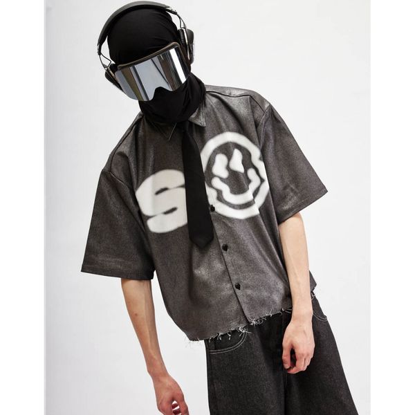 Рубашка Smile укороченная черная - фото 3