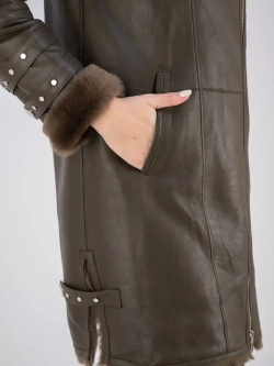 Дубленка зима натуральная длинная Турция