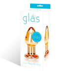 Золотистая анальная пробочка Over Easy - 10 см.