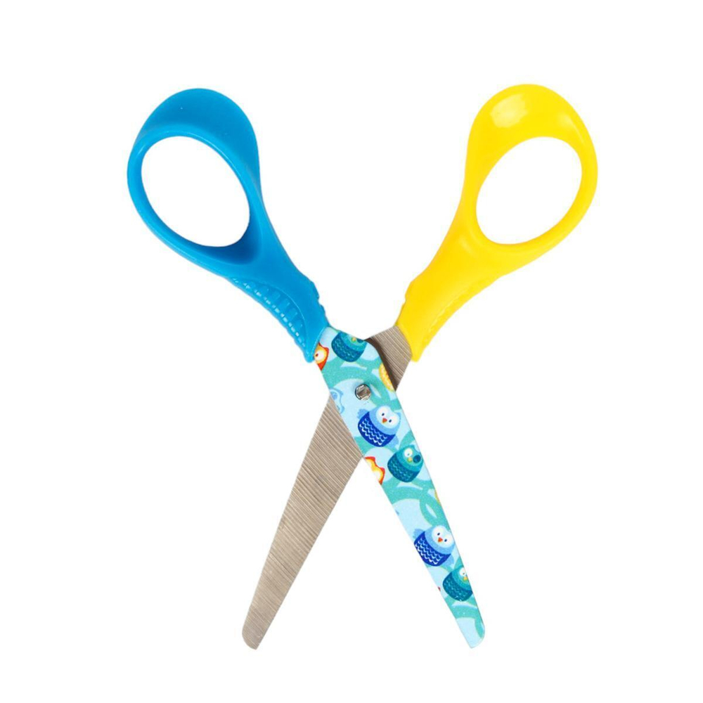 Ножницы детские 13 см, двухцветные ручки, цветное лезвие, 3 дизайна микс, С-40416