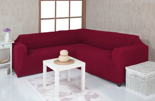 Чехол Модерн на угловой диван, цвет Бордовый