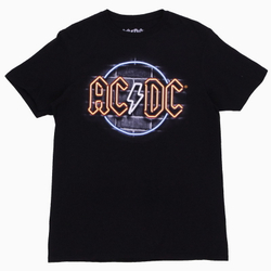 Футболка AC/DC лого в неоновом свете