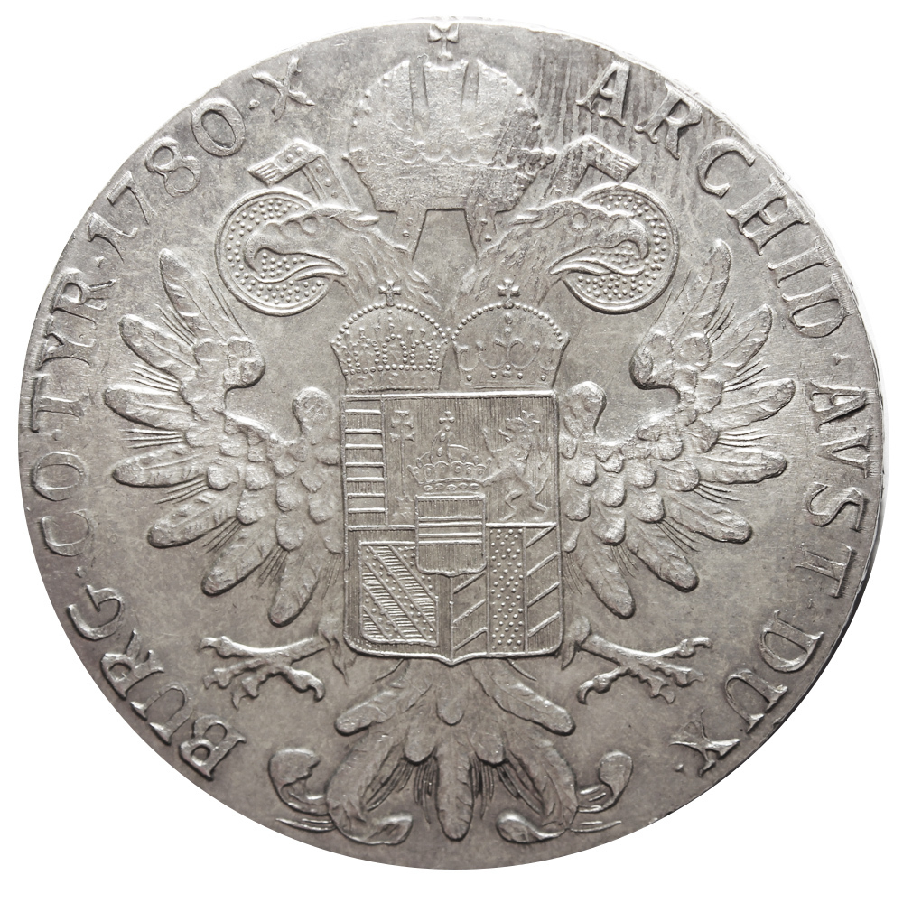 1 талер 1780. Австрия. Рестрайк AU (Талер Марии Терезы)
