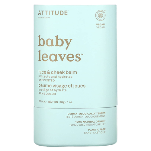 ATTITUDE, Baby Leaves, бальзам для лица и щек, без запаха, 1 унция (30 г)
