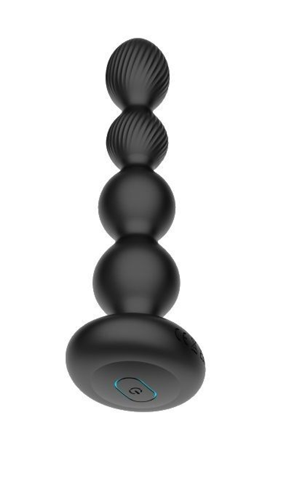 Черная анальная виброцепочка с ротацией и пультом ДУ - 17,7 см. (Цвет: черный)