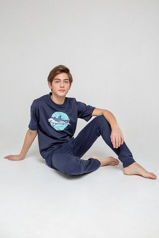 Пижама  для мальчика  КБ 2801/индиго(акула)