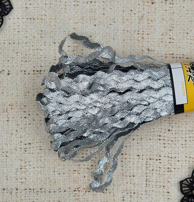 Тесьма Вьюнок люрекс,  5 мм, серебро