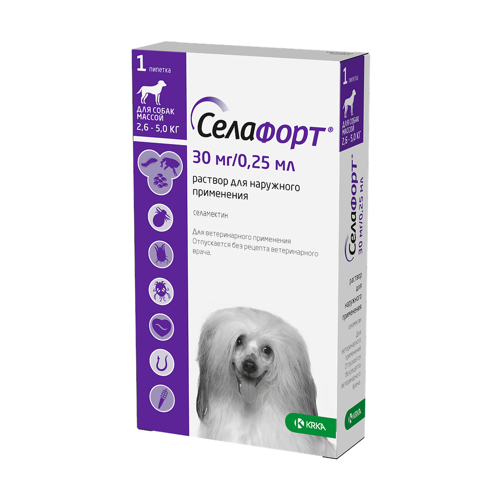 Селафорт Капли для собак массой 2,6-5,0 кг