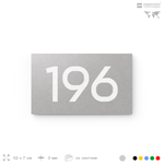 Номер на дверь 196, табличка на дверь для офиса, квартиры, кабинета, аудитории, склада, серый 120х70 мм, Айдентика Технолоджи